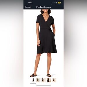 Amazon Essentials Women's Short Sleeve Faux-Wrap Dress